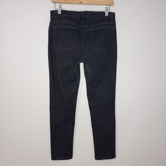 Eileen Fisher Size 6 Black Organic Cotton Skinny Jeans - Picture 3 of 10